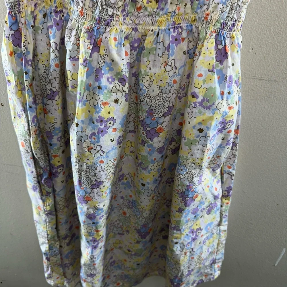 Levi - Floral Off Shoulder Smocked Mini Dress Puff Sleeve Boho Summer Women L - Picture 8 of 11